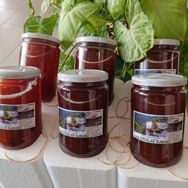 TOROS DAĞLARINDAN KATKISIZ-SAF ŞEKERSİZ ÇAM KOZALAK ŞURUBU …….{6 Adet 5280 gram .CAM KAVANOZ} FİYATA KARGO DAHİLDİR