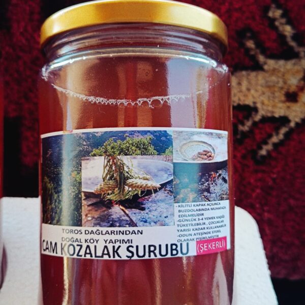 TOROS DAĞLARINDAN KATKISIZ-ÇAM KOZALAK ŞURUBU …….{1 Adet 880 gram .CAM KAVANOZ} FİYATA KARGO DAHİLDİR