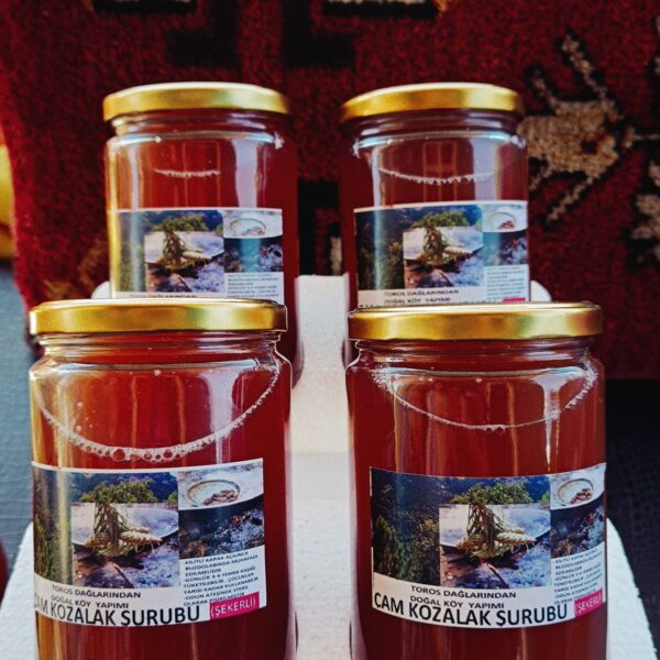 TOROS DAĞLARINDAN KATKISIZ-ÇAM KOZALAK ŞURUBU …….{4 Adet 3500 gram .CAM KAVANOZ} FİYATA KARGO DAHİLDİR